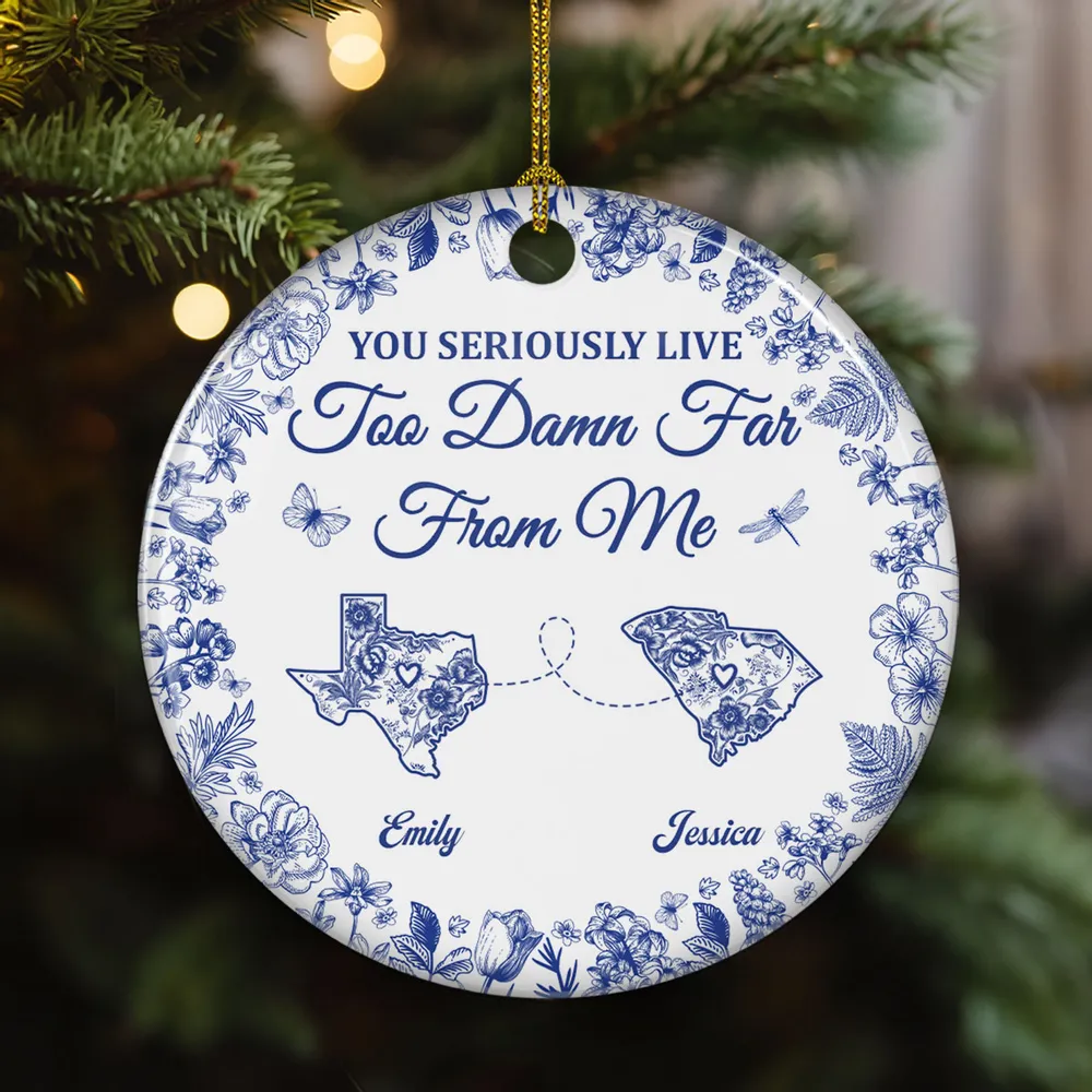 Friendship Across Distance Ceramic Ornament Sisters Meaningful Gift - Image 2