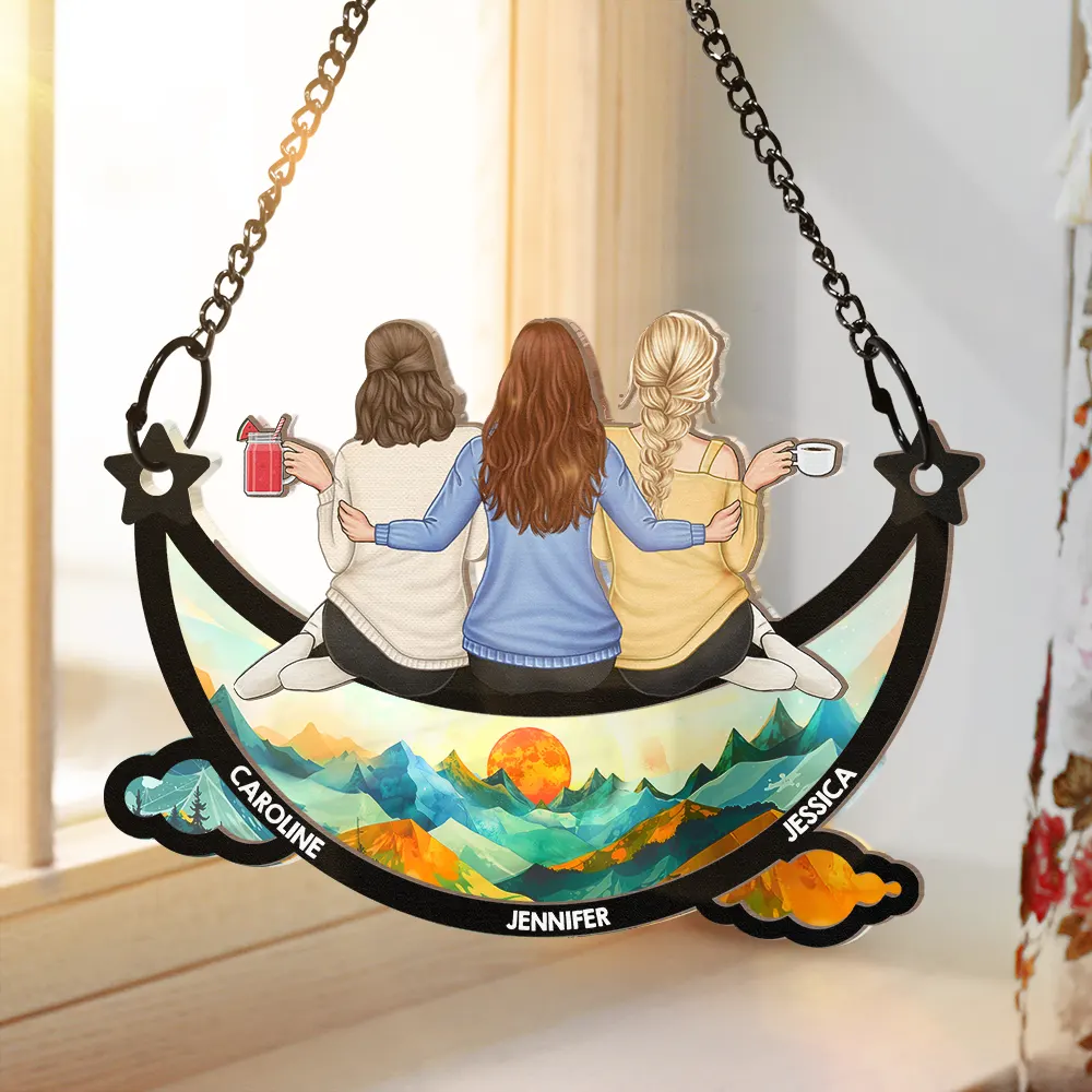 Sister Back View Wood and Acrylic Layered Ornament Surprise Design High Clarity and Beautiful Keepsake - Image 2