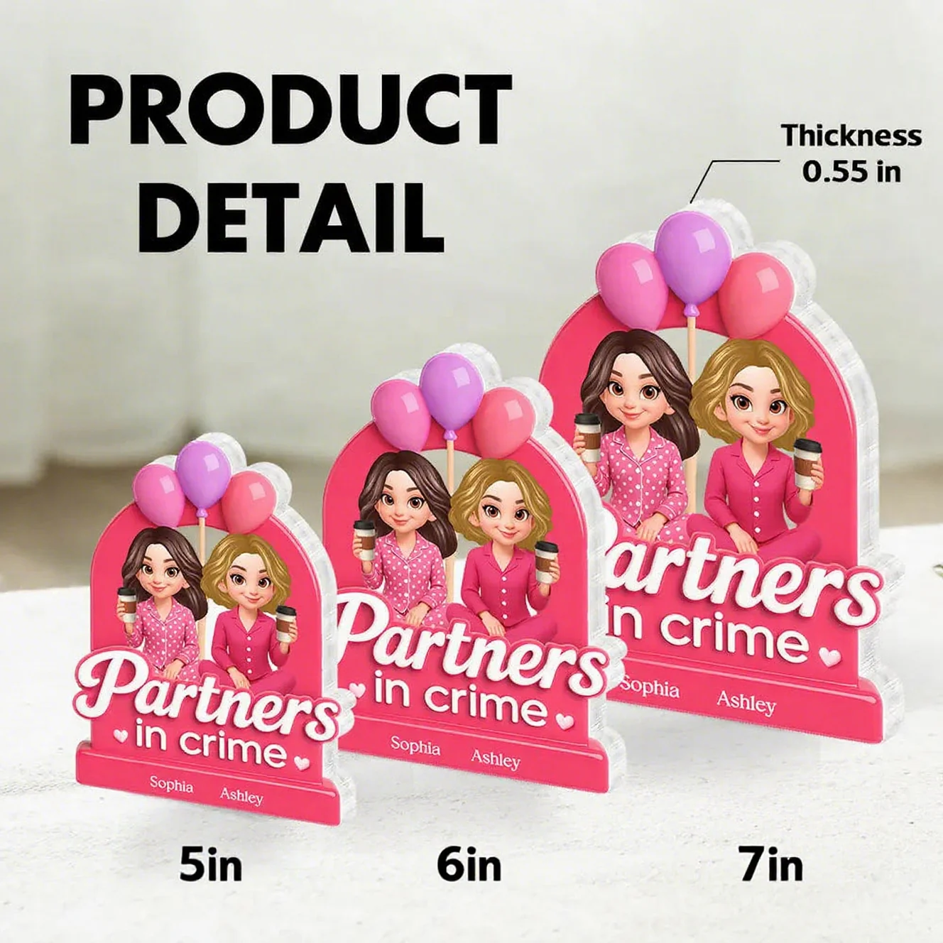 Pink Acrylic Block Plaque for Best Friends Gift - Image 7