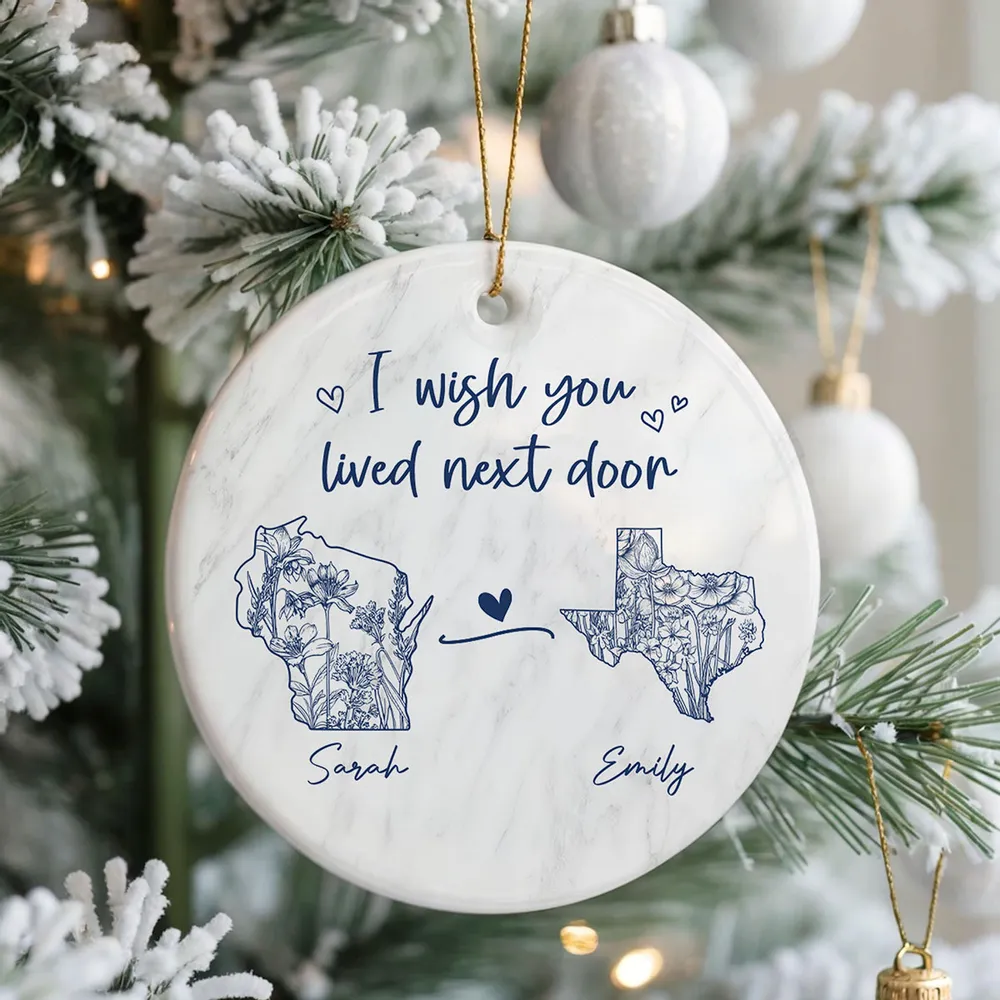 Ceramic Ornament with State Map Friendship Design, Clear Smooth Finish, Perfect Keepsake and Surprise Gift - Image 5