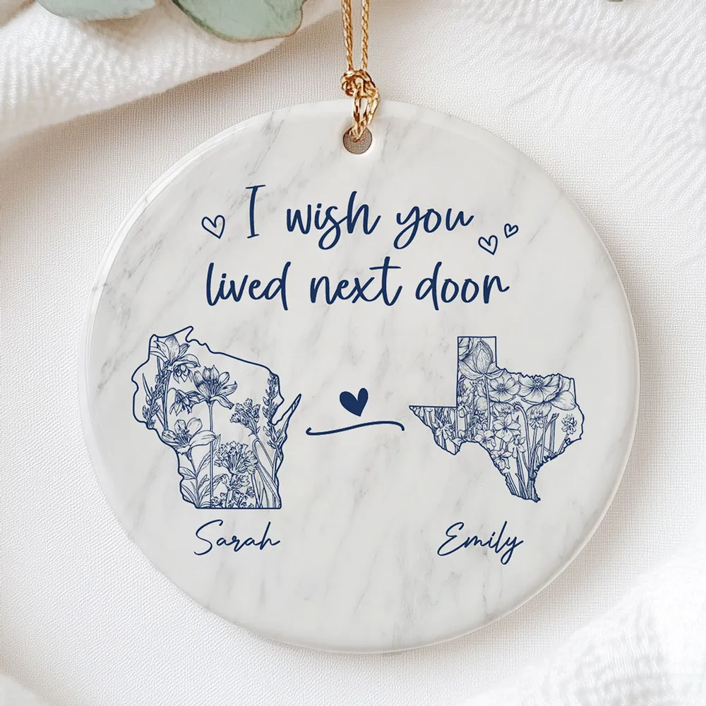 Ceramic Ornament with State Map Friendship Design, Clear Smooth Finish, Perfect Keepsake and Surprise Gift - Image 6