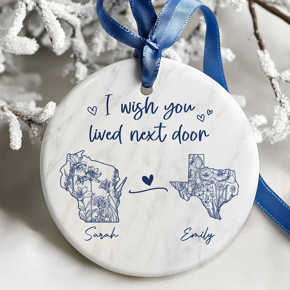Ceramic Ornament with State Map Friendship Design, Clear Smooth Finish, Perfect Keepsake and Surprise Gift - Image 8