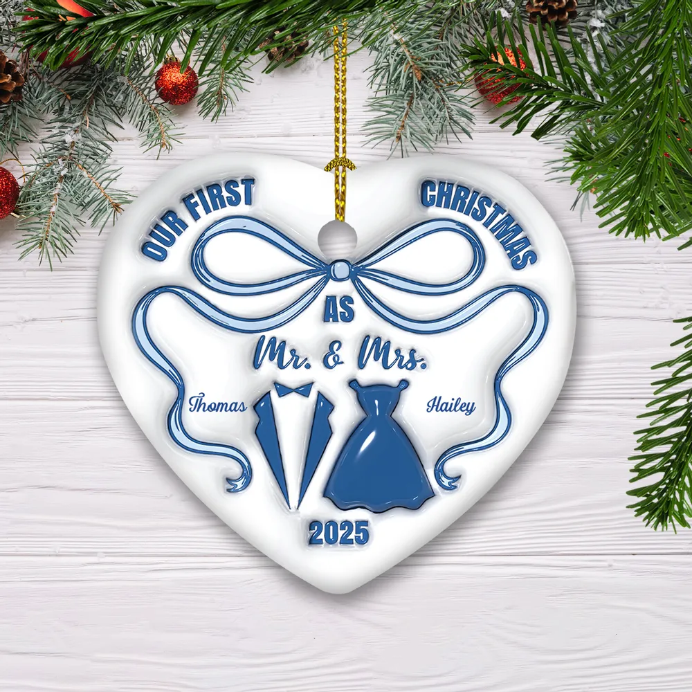Ceramic Heart Ornament for Newlyweds, Smooth Finish, High-Quality Keepsake Gift for Lovers - Image 2