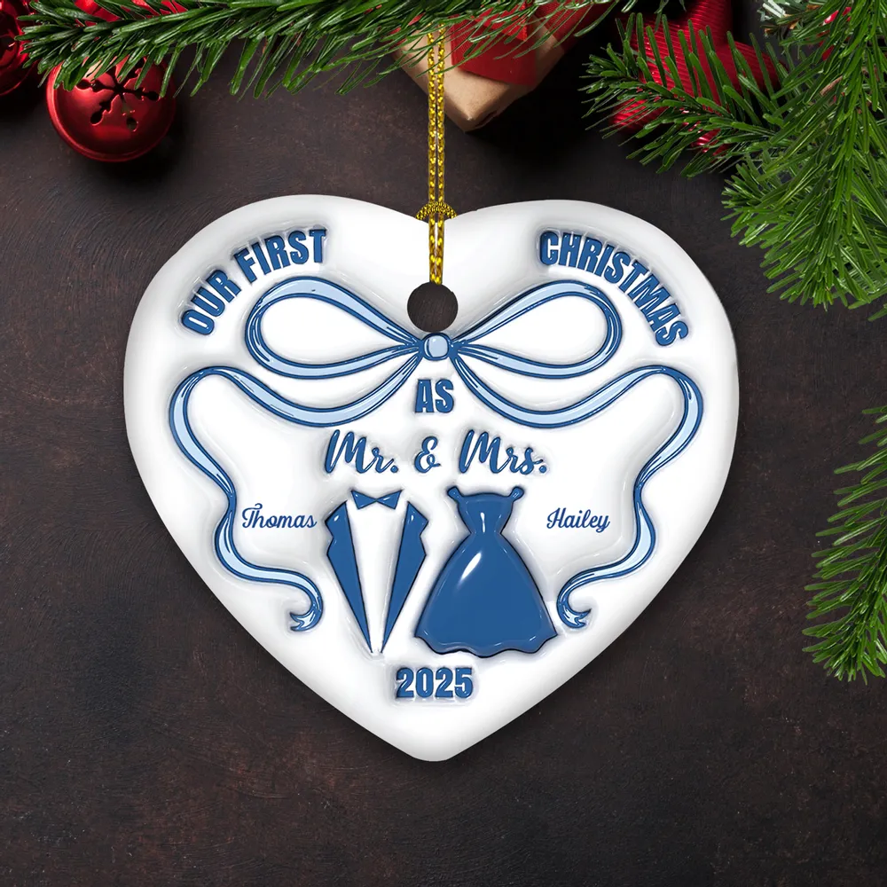 Ceramic Heart Ornament for Newlyweds, Smooth Finish, High-Quality Keepsake Gift for Lovers - Image 3