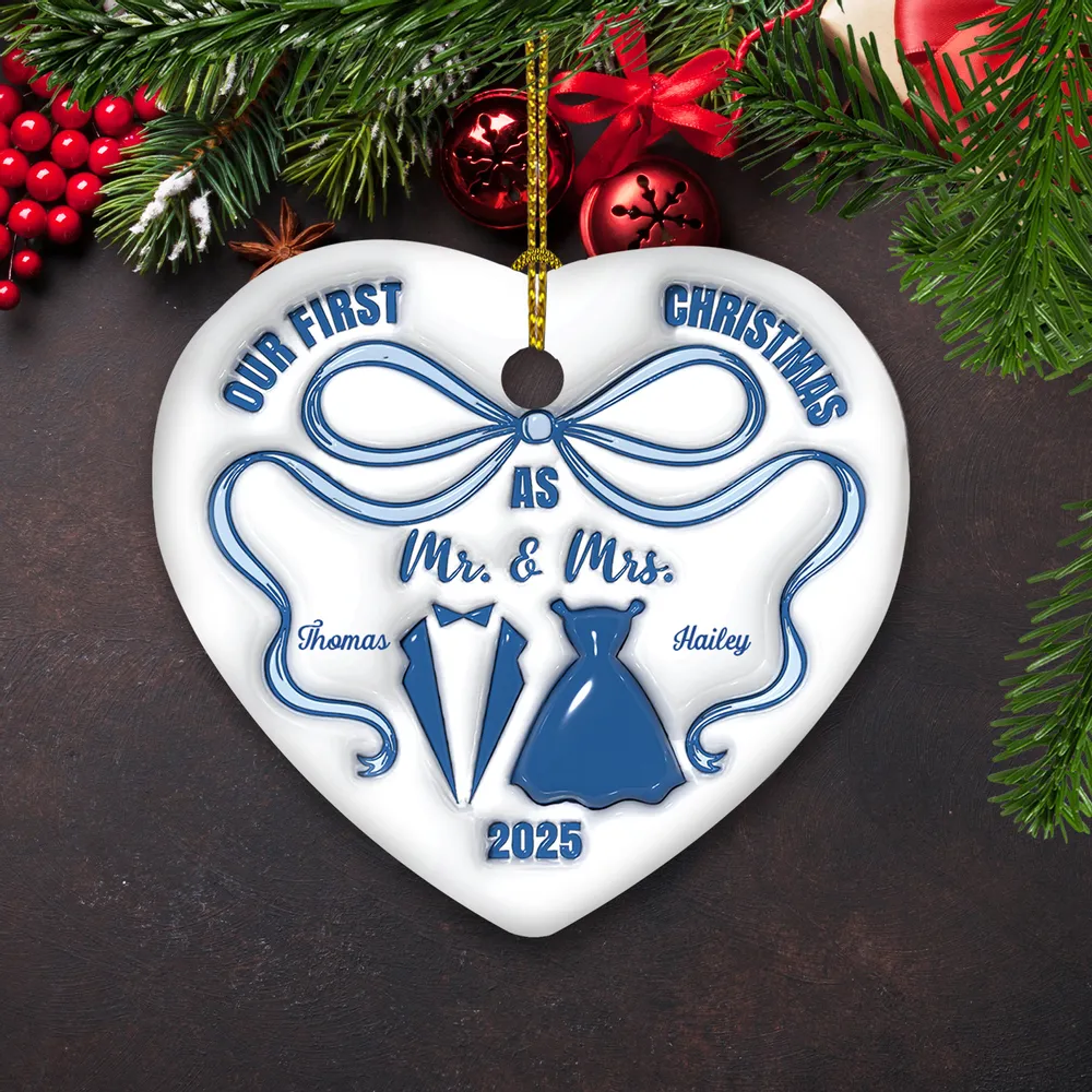Ceramic Heart Ornament for Newlyweds, Smooth Finish, High-Quality Keepsake Gift for Lovers - Image 4