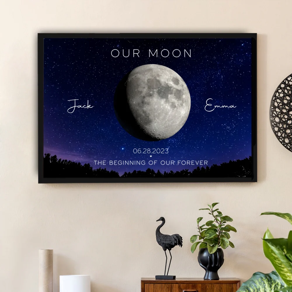 Our Moon – Personalized Poster without Frame for Couples with Wedding Date