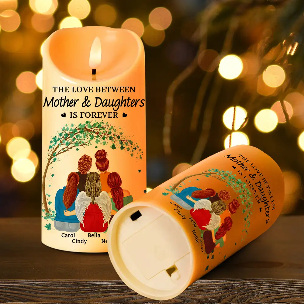 The Love Between Mother & Daughters Is Forever - Personalized Flameless LED Candle Gift for Mom, Custom Gift for Mother and Daughters - Image 7