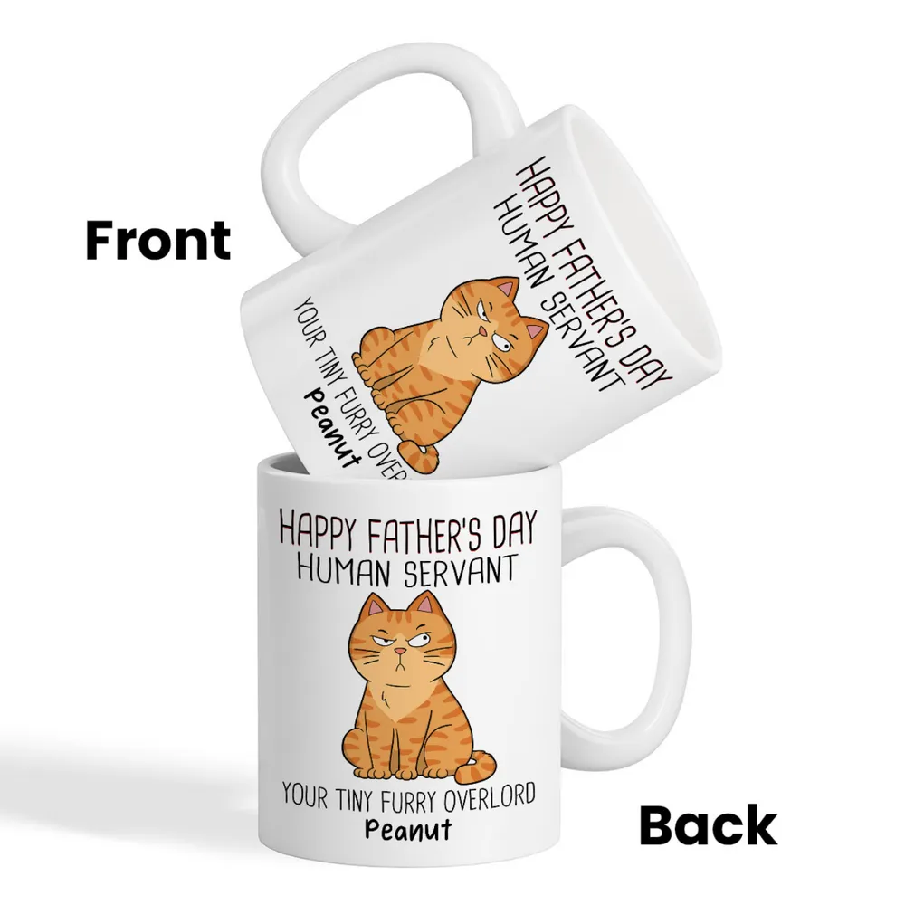 Funny Cat Lover White Ceramic Mug with Cartoon Design for Father’s Day, Perfect Gift for Dad from Pets - Image 3