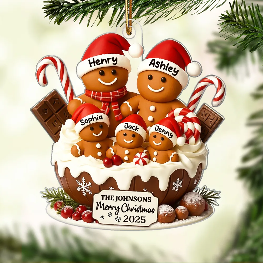 Christmas Gingerbread Family Acrylic Ornament, Personalized Festive Decor with Warm Holiday Vibes, Perfect Gift for Family - Image 8