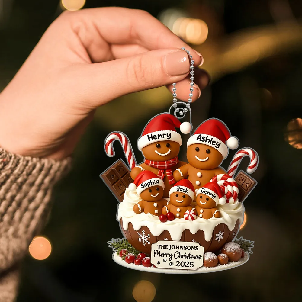 Christmas Gingerbread Family Acrylic Ornament, Personalized Festive Decor with Warm Holiday Vibes, Perfect Gift for Family - Image 9