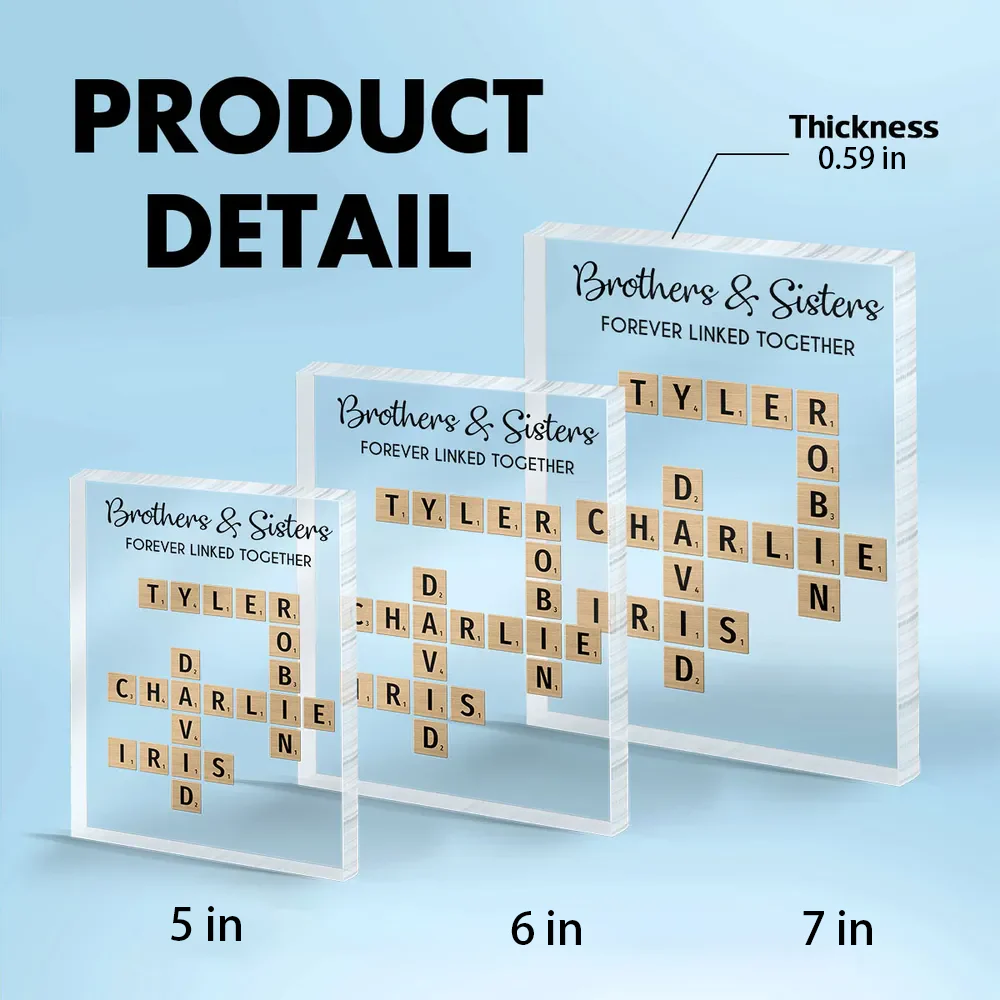 Personalized Acrylic Plaque with Brothers & Sisters Design - Image 5