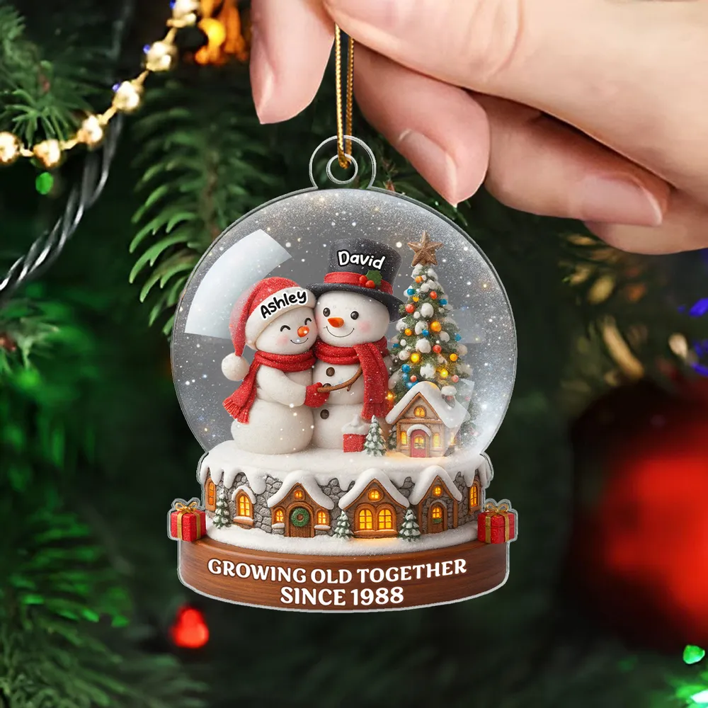 Christmas Snow Globe Acrylic Ornament | Romantic Holiday Décor | Thoughtful Gift for Couples - Image 9