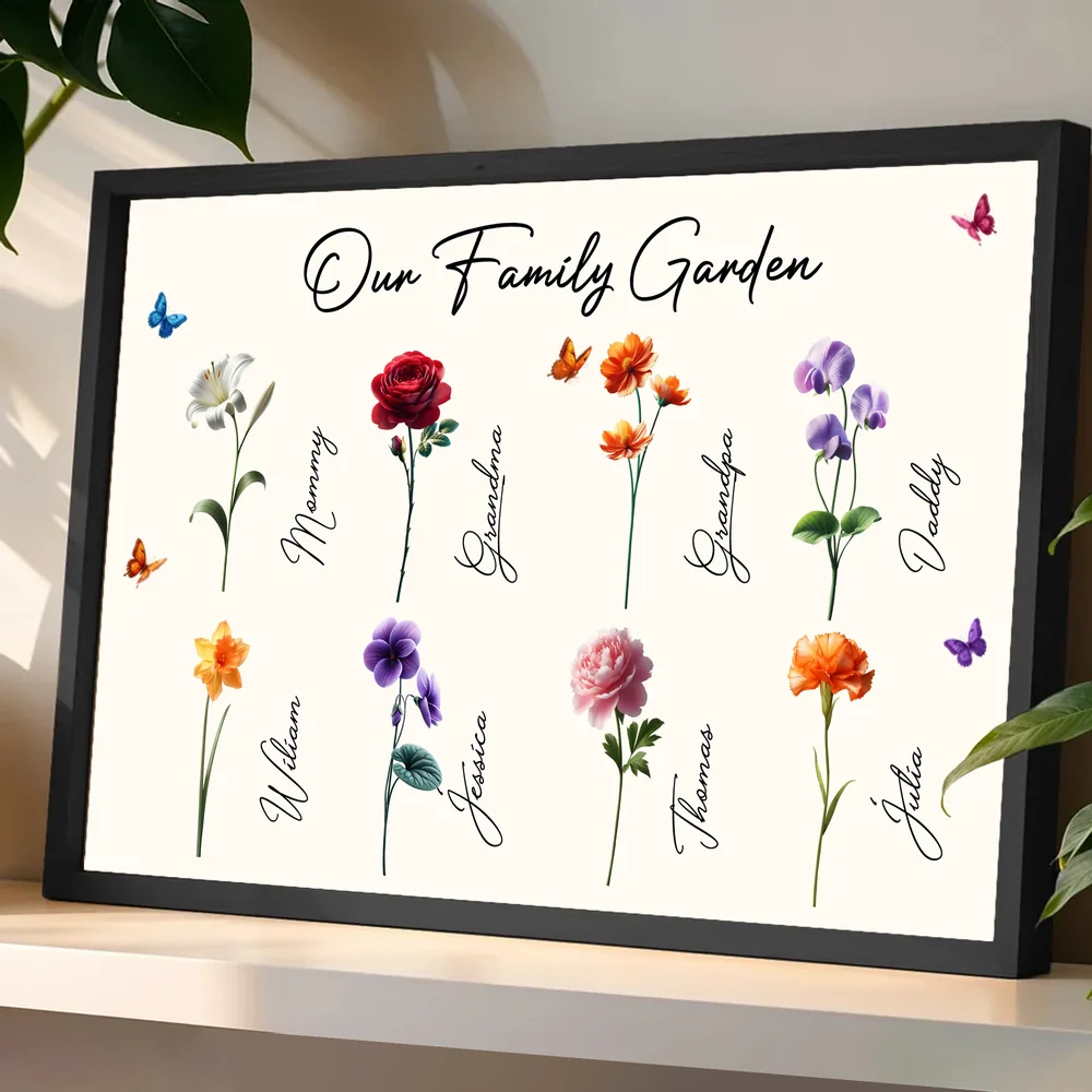 Our Family Garden Poster – Personalized Floral Family Wall Art, Cozy Home Décor, a Heartwarming Gift for Parents or Grandparents - Image 2