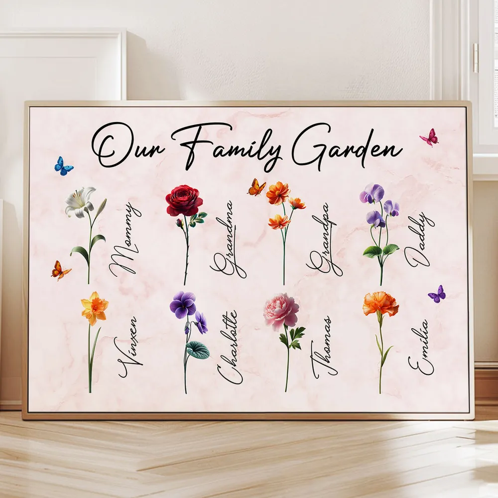 Our Family Garden Poster – Personalized Floral Family Wall Art, Cozy Home Décor, a Heartwarming Gift for Parents or Grandparents - Image 3