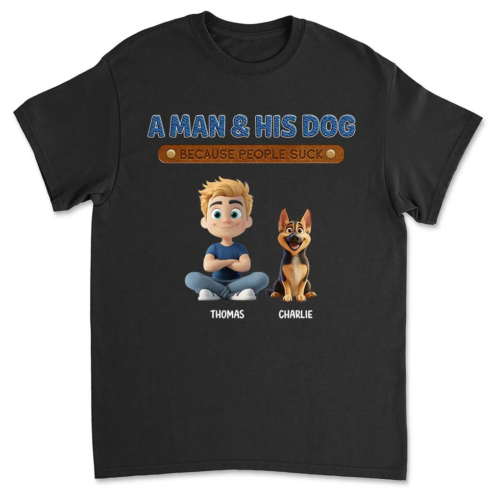 Classic Tee for Dog Lovers with Creative Print Design, Gift for Friends - Image 2