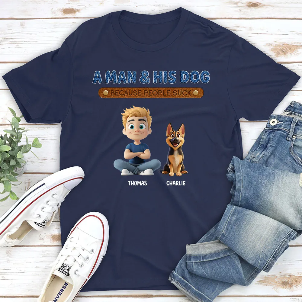 Classic Tee for Dog Lovers with Creative Print Design, Gift for Friends - Image 3
