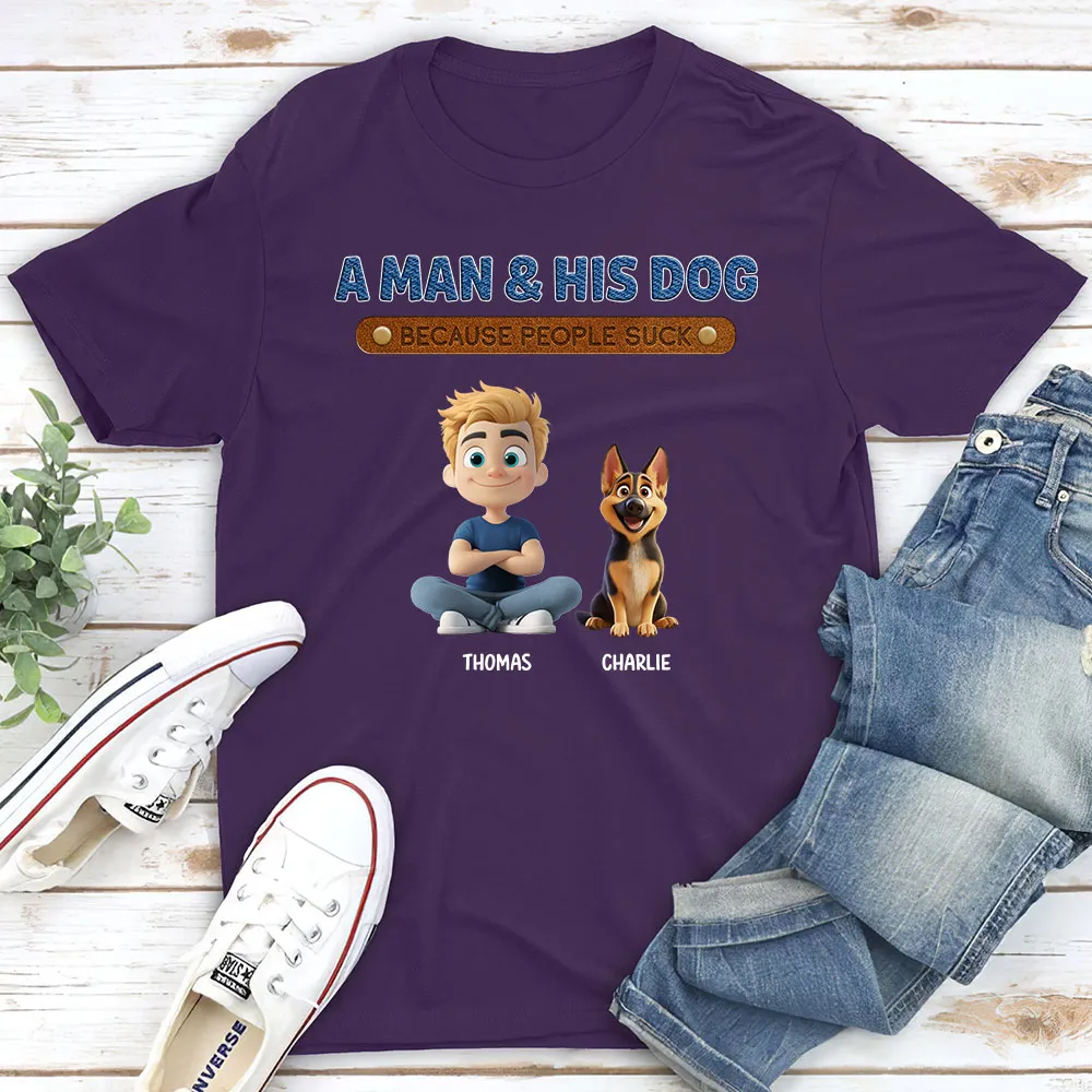 Classic Tee for Dog Lovers with Creative Print Design, Gift for Friends - Image 4