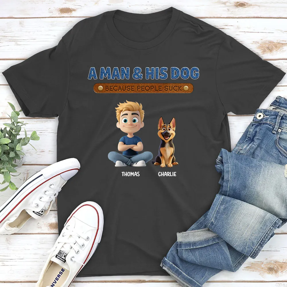 Classic Tee for Dog Lovers with Creative Print Design, Gift for Friends - Image 5