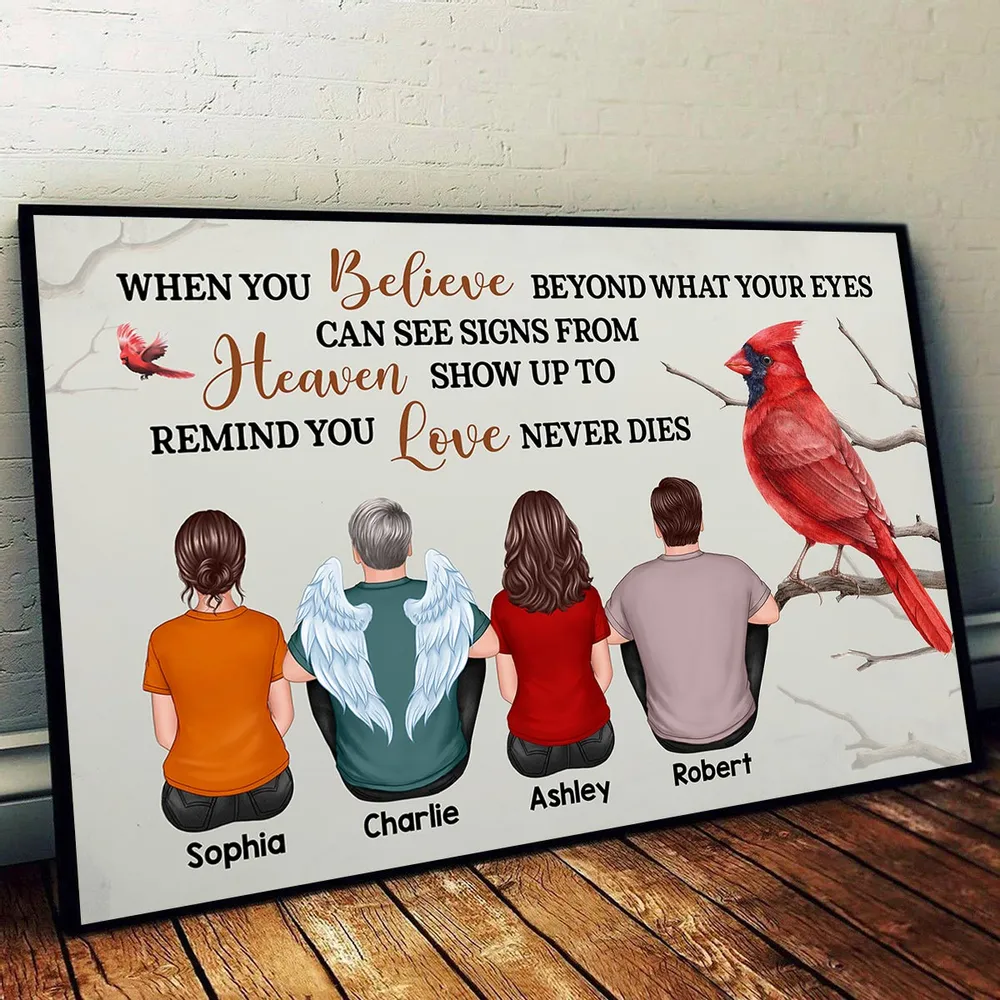 Memorial Poster with Cardinal Theme, High Clarity, Thoughtful Gift for Loved One Remembrance - Image 4