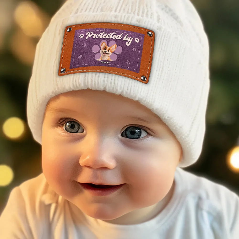 Leather Patch Beanie Hat with Pet Protector Design, High Clarity, Fun and Warm Gift for Winter - Image 3