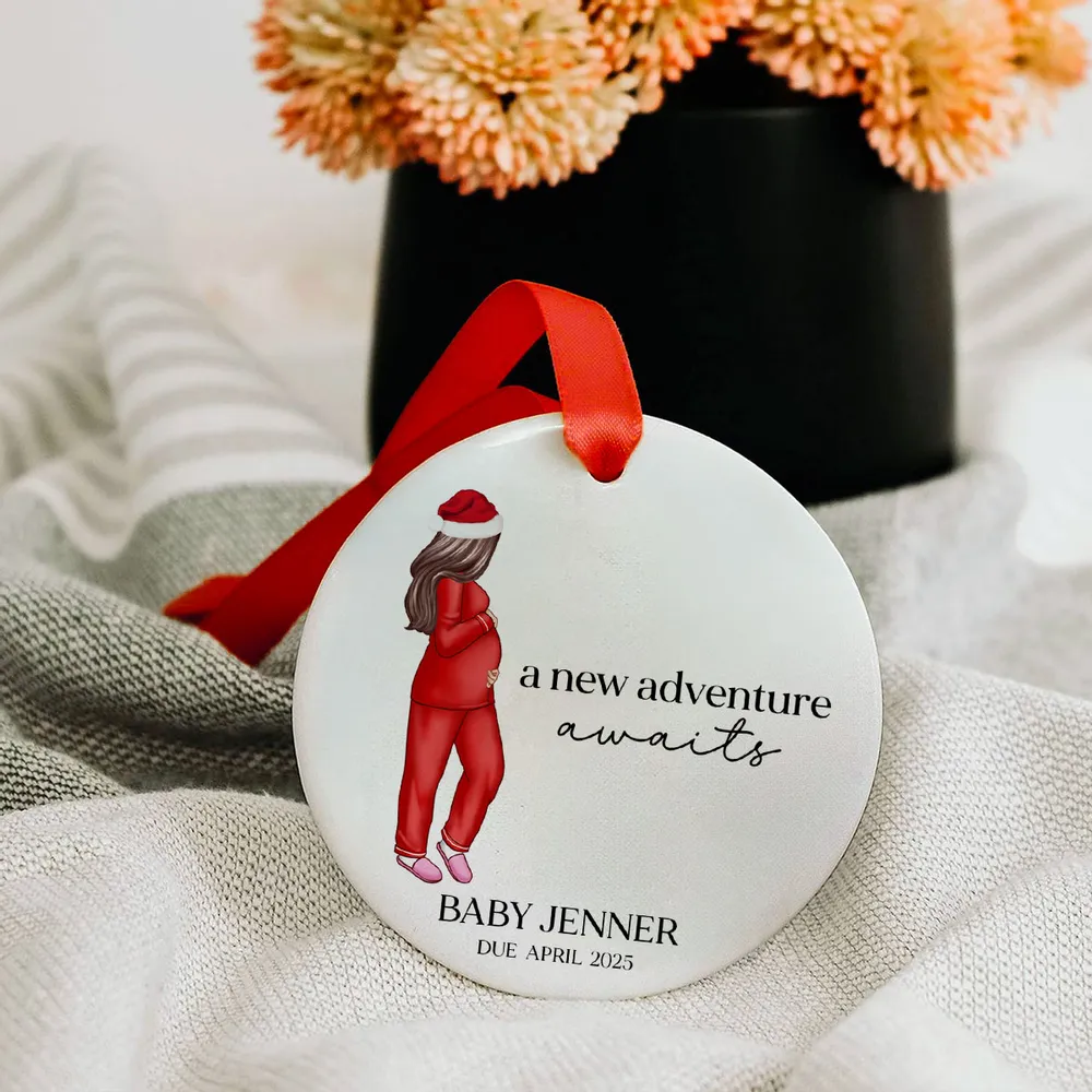 Personalized Ceramic Ornament for Mom-to-Be Christmas Keepsake - Image 5