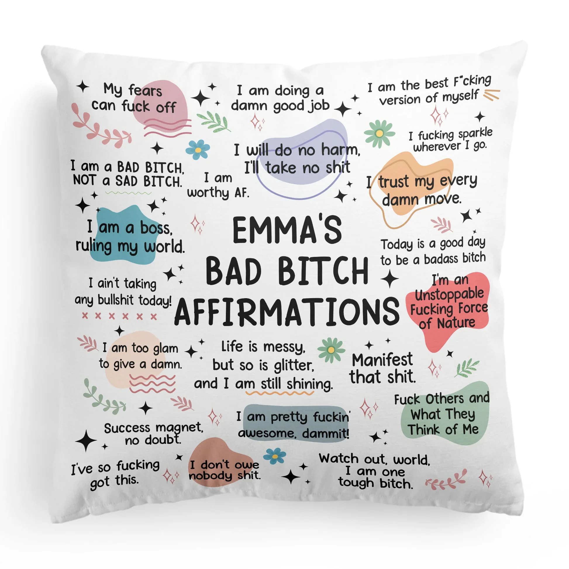 My Badass Affirmations Pillow - Self Gift, Gifts For Daughter, Friends - Personalized Pillow (Insert Included) - Image 5