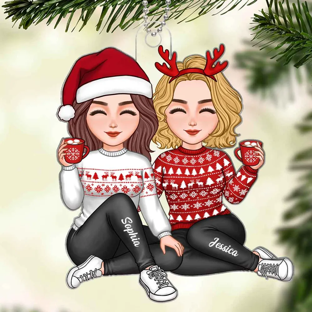 Christmas Acrylic Ornament for Sisters, Personalized Holiday Keepsake, Warm and Heartfelt Gift for Her - Image 2