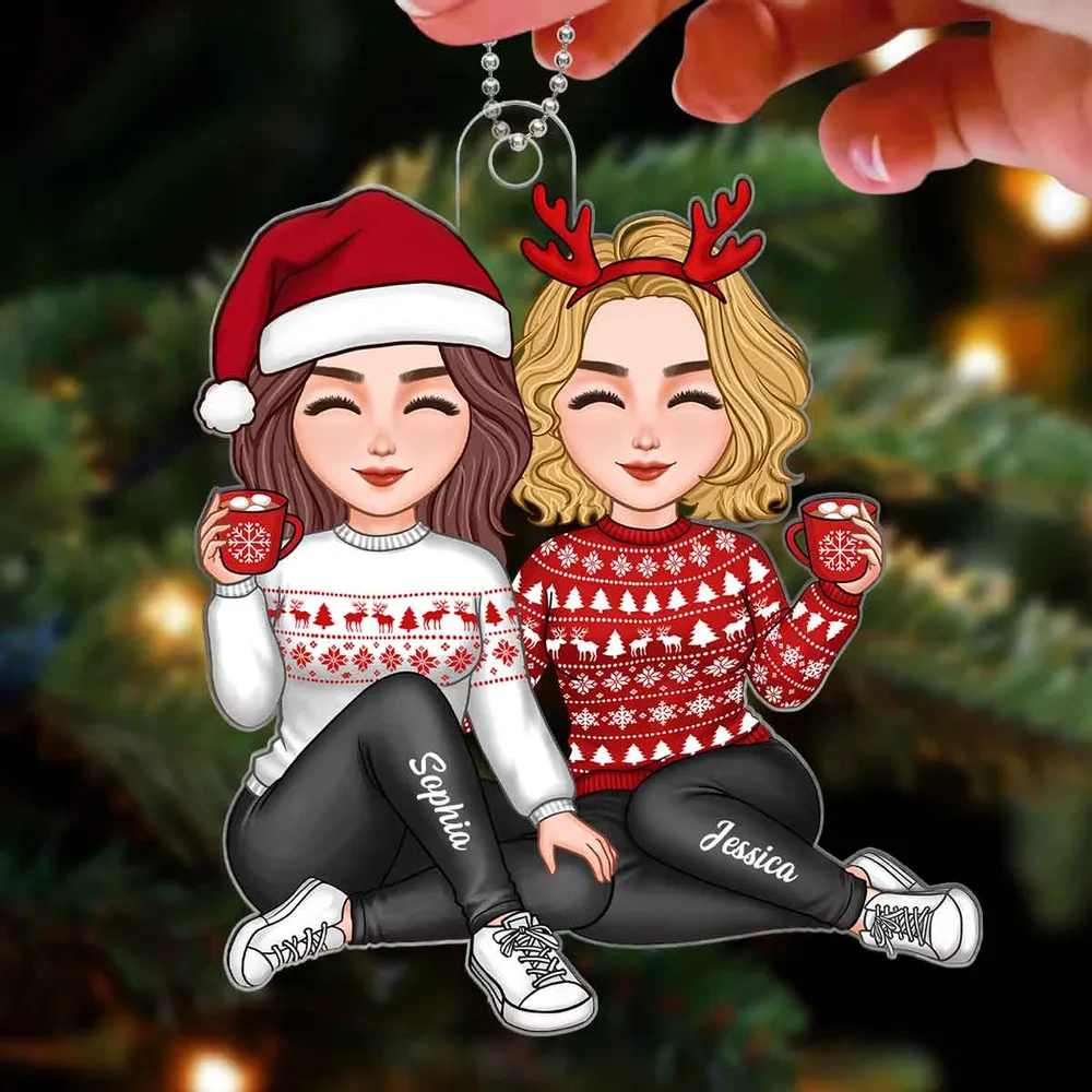 Christmas Acrylic Ornament for Sisters, Personalized Holiday Keepsake, Warm and Heartfelt Gift for Her - Image 4