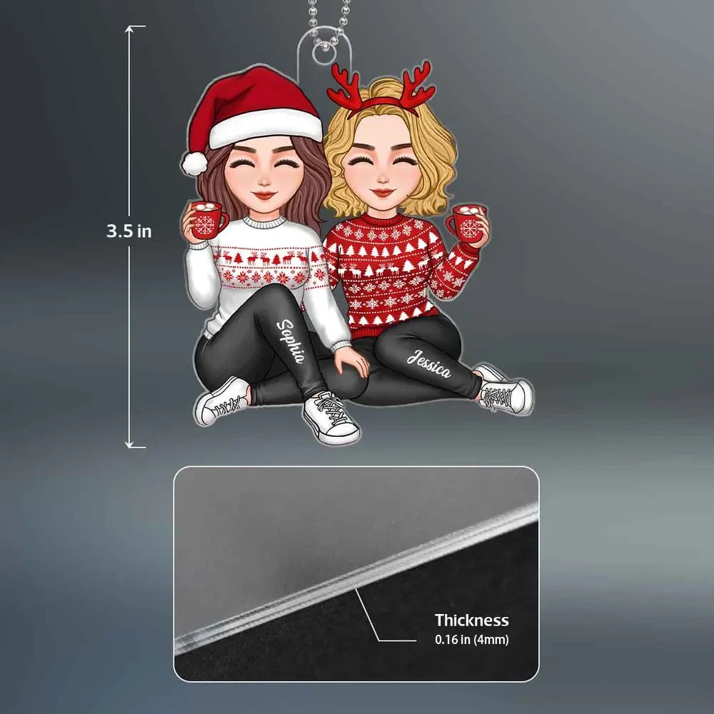 Christmas Acrylic Ornament for Sisters, Personalized Holiday Keepsake, Warm and Heartfelt Gift for Her - Image 5