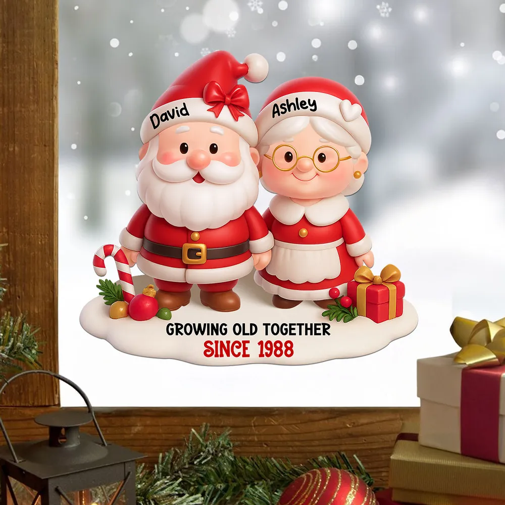 Sticker Decal with Christmas Couple Santa Design, High Clarity, Fun Gift for Holiday Decoration - Image 6