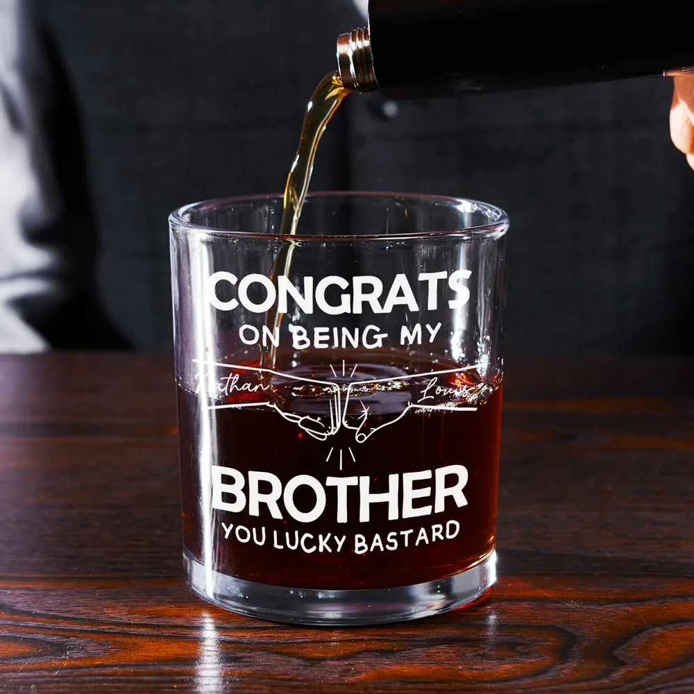 Personalized Brotherhood Whiskey Glass - Funny Gift for Brothers - Image 2