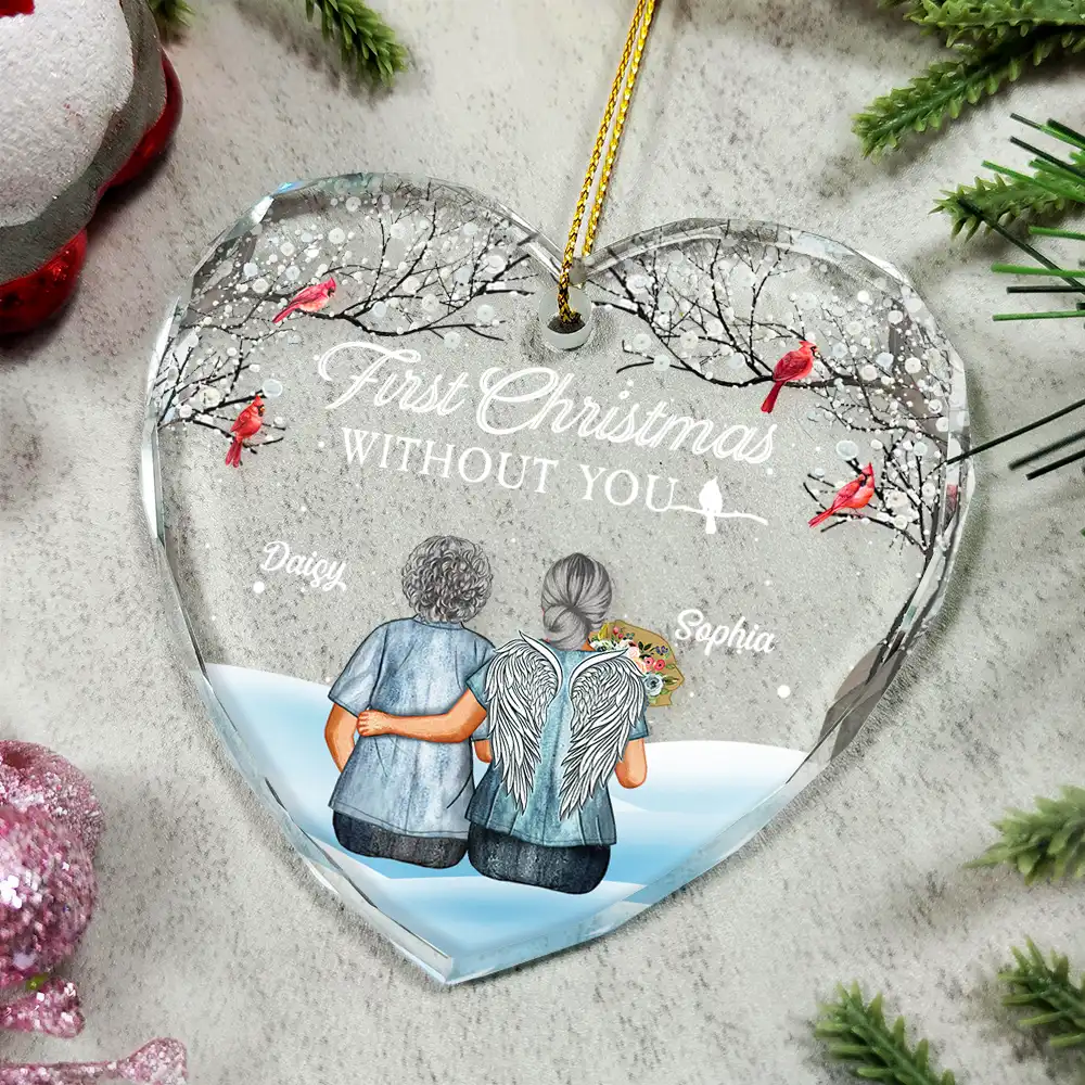 Crystal Heart Ornament keepsake of warm remembrance, thoughtful Christmas memorial gift for loved ones - Image 4