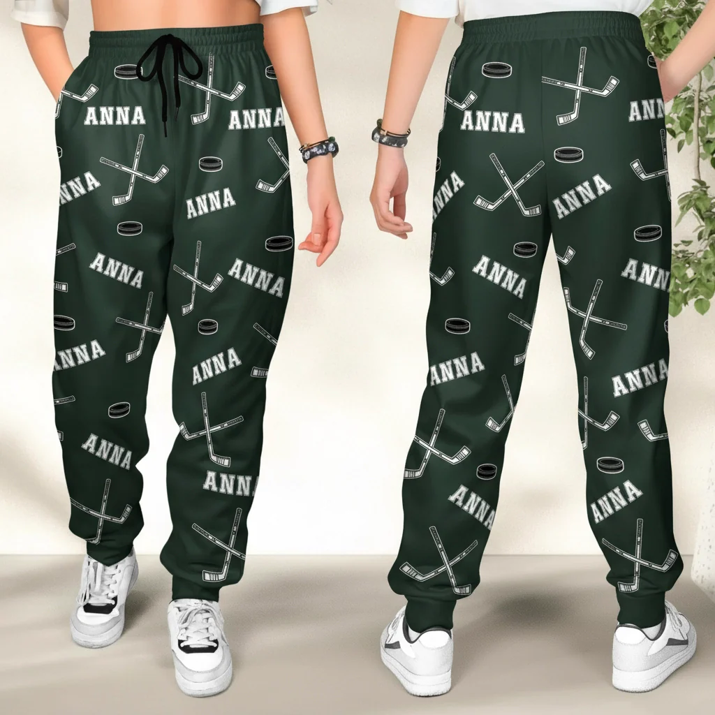 Ice Hockey Sweatpants – Comfortable Casual Wear, Perfect Gift for Sports Fans - Image 2