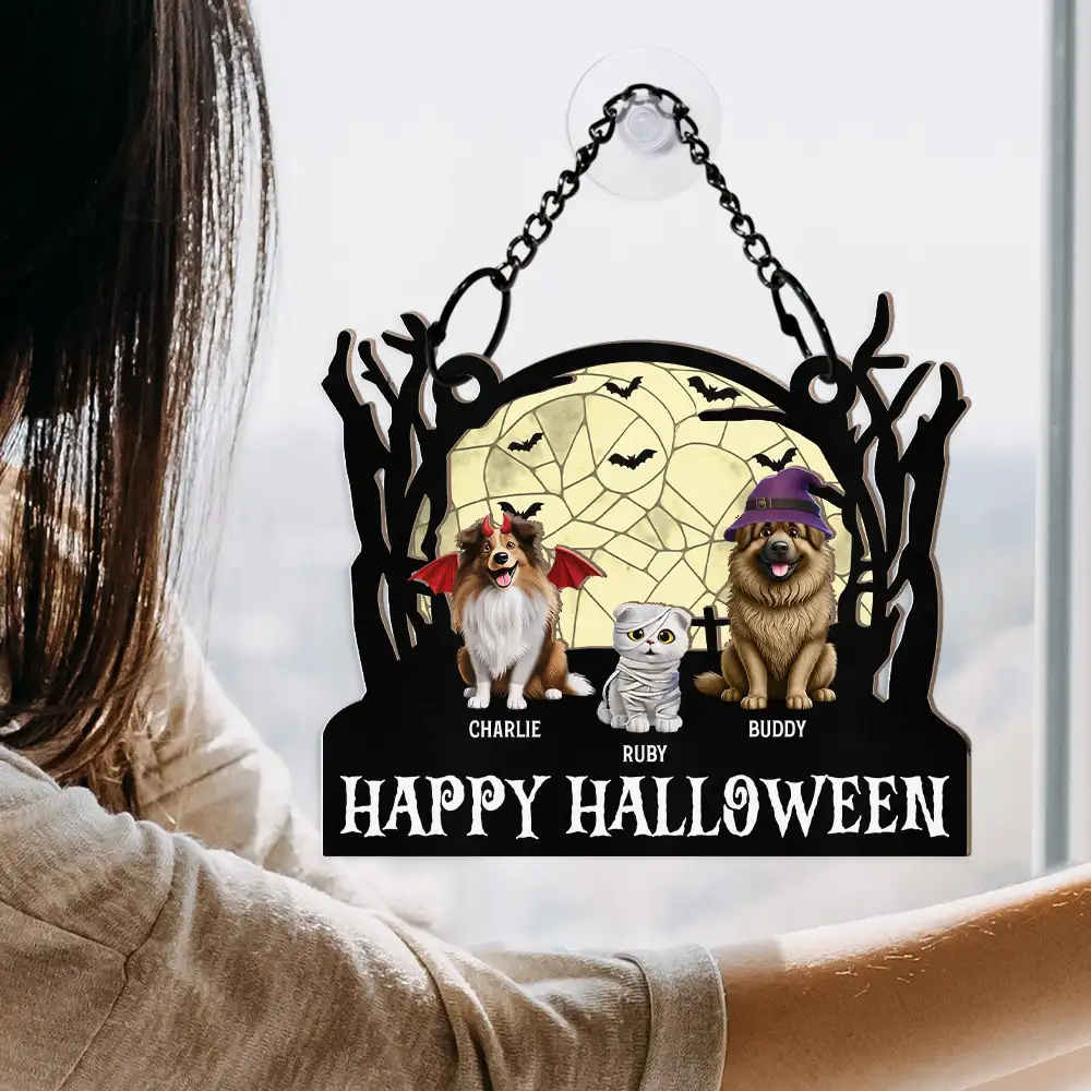 Halloween Pet-Themed Wood and Acrylic Ornament for Festive Décor, Perfect Gift Choice - Image 5
