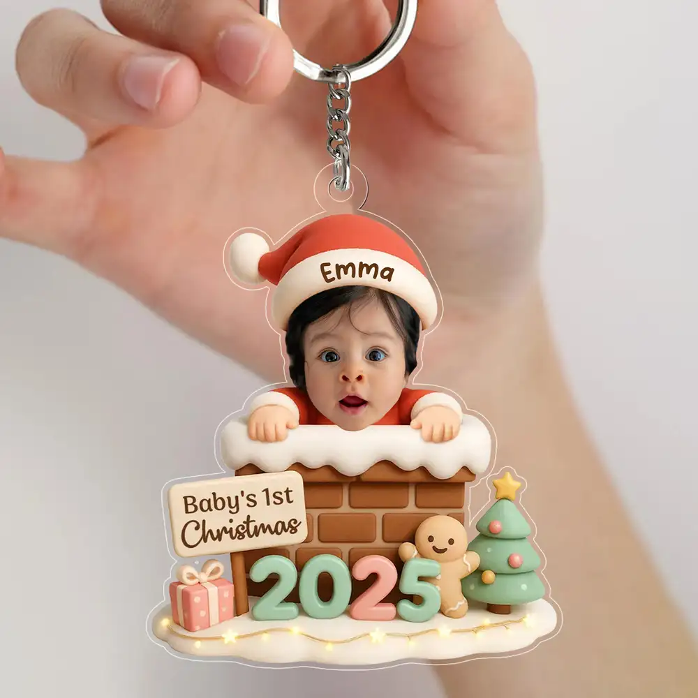 Personalized Baby's First Christmas Ornament with Photo Design - Image 2
