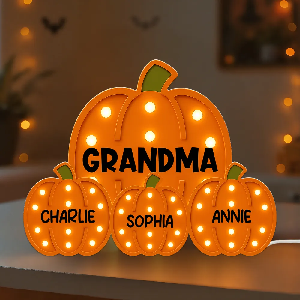 Acrylic Light Box with Pumpkin Design, Grandma-Inspired Theme and Perfect Holiday Gift - Image 3