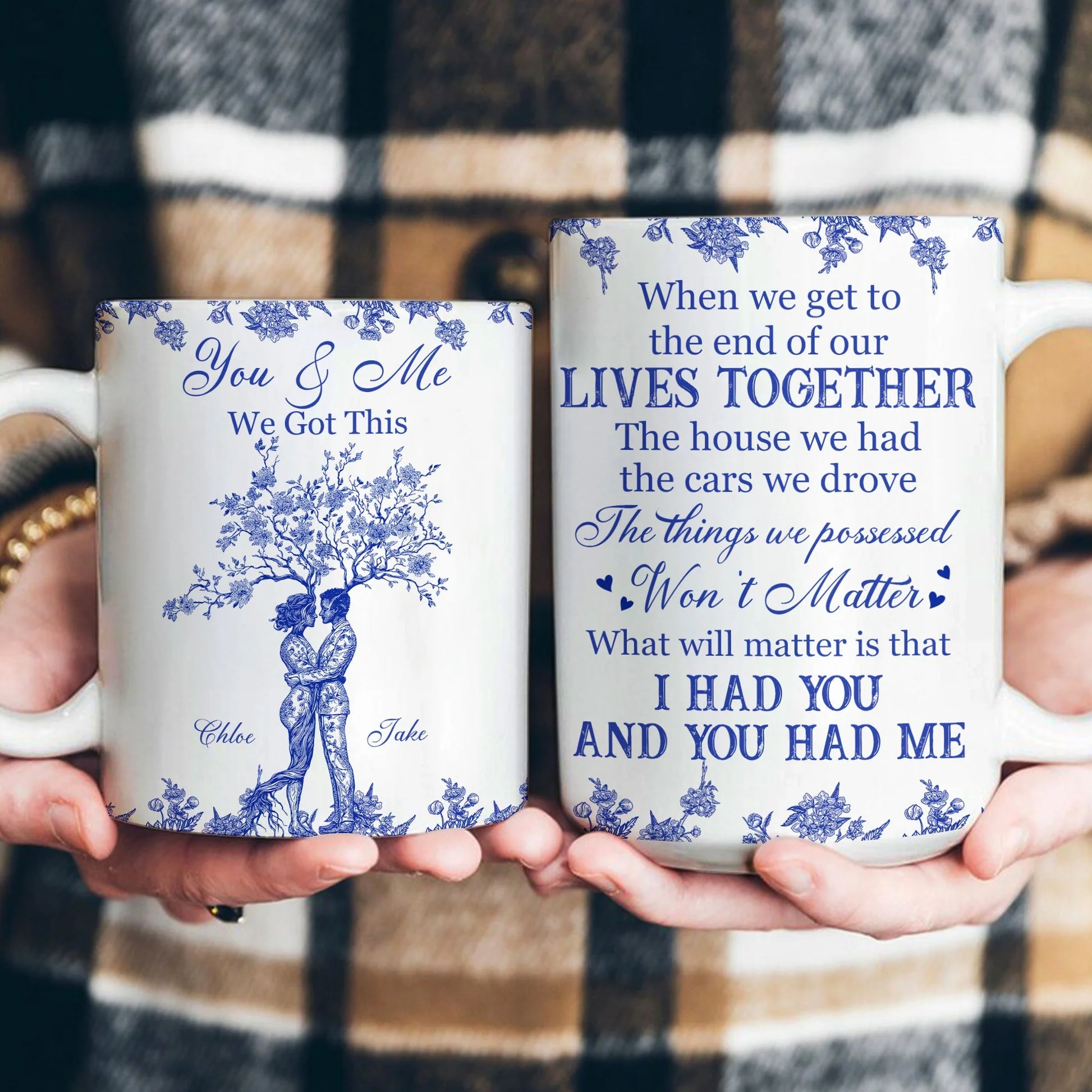 Romantic Couple Quote Ceramic Mug, Tree Hug Design, Heartwarming Gift for Lovers - Image 10
