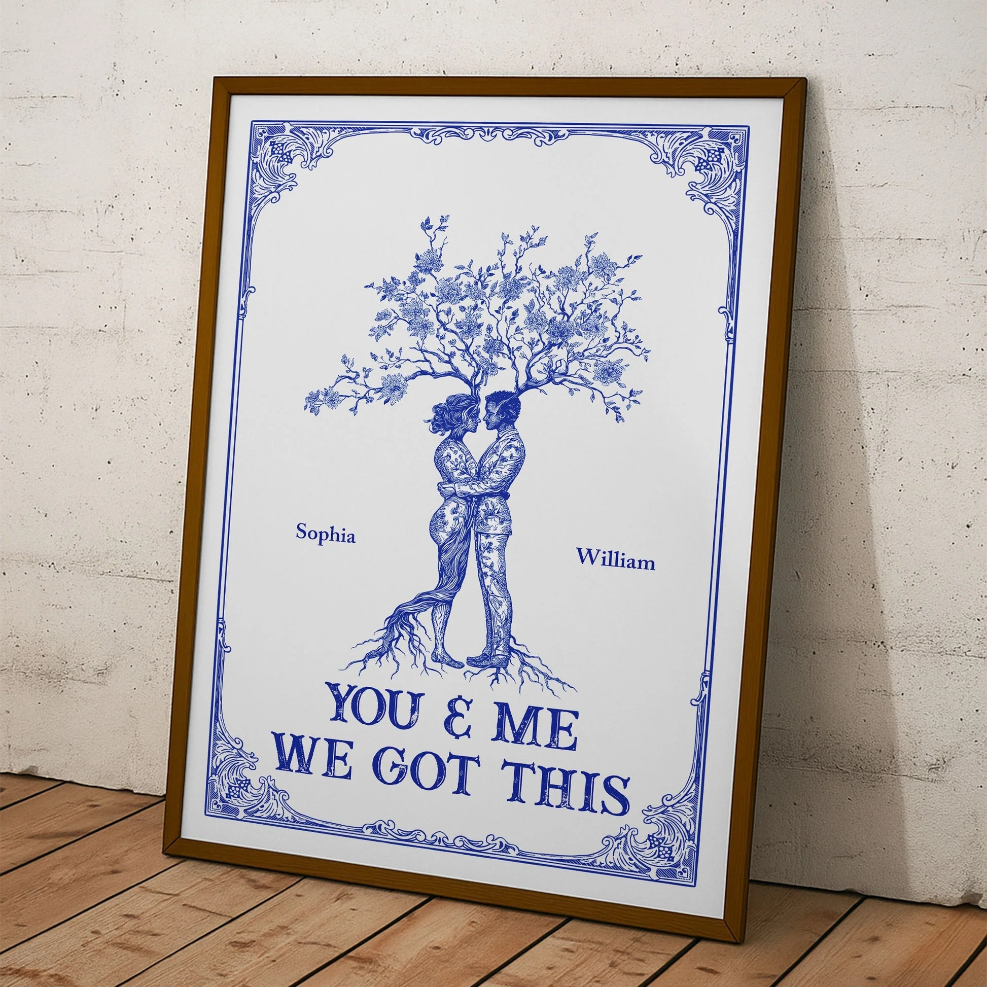 Couple Tree Hug Poster, Romantic Home Wall Art, Perfect Gift for Lovers - Image 3