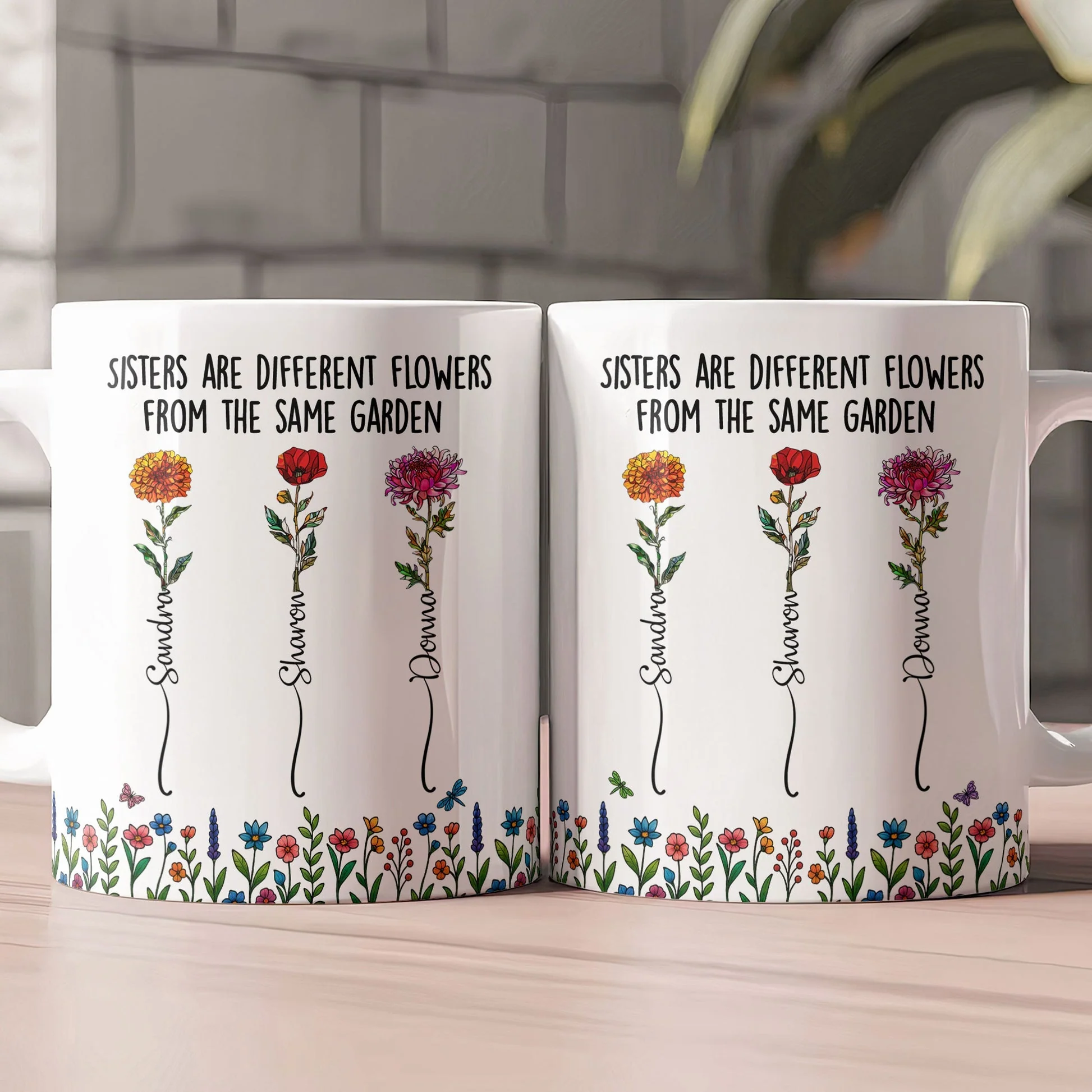 Sisters Ceramic Mug with Floral Illustration, Heartwarming Quote, Perfect Gift for Sisters - Image 4