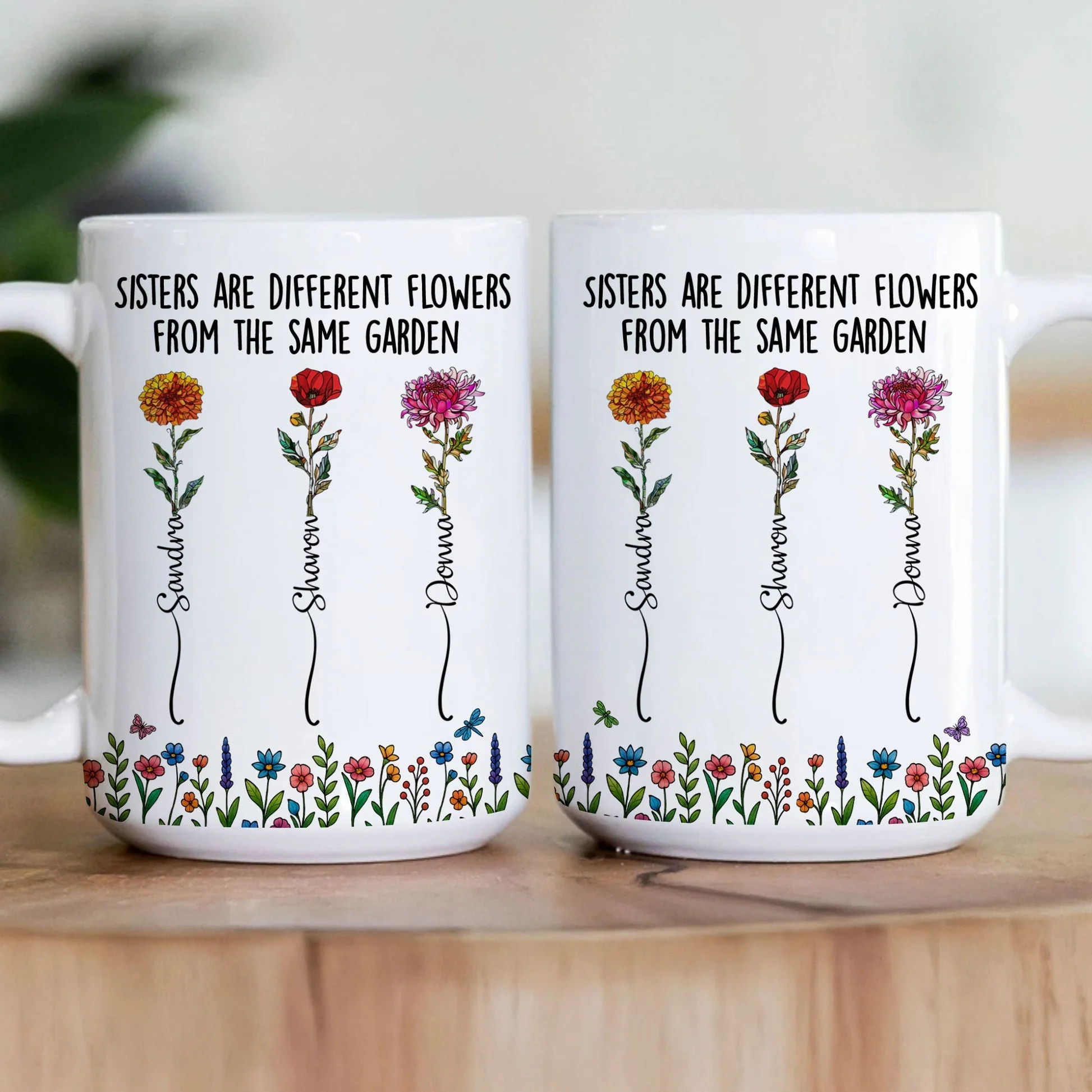 Sisters Ceramic Mug with Floral Illustration, Heartwarming Quote, Perfect Gift for Sisters - Image 5