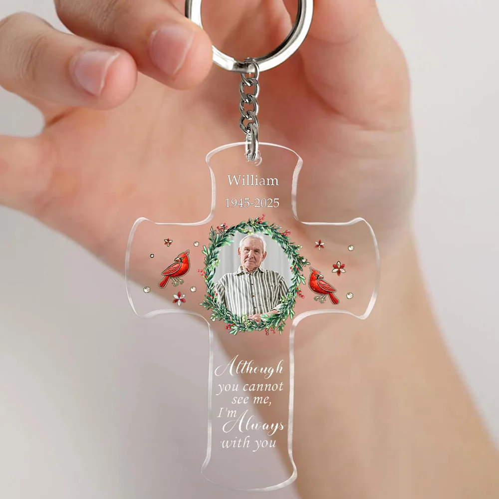 Memorial Cross Acrylic Ornament, In Loving Memory Keepsake - Christmas Gift for Family Remembrance - Image 2