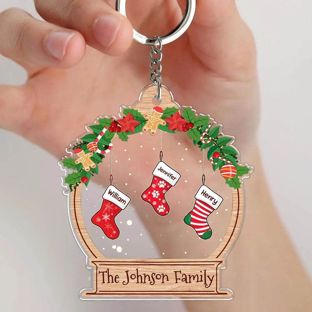 Family Stockings Acrylic Ornament, Christmas Tree Decoration, Heartwarming Gift - Image 2