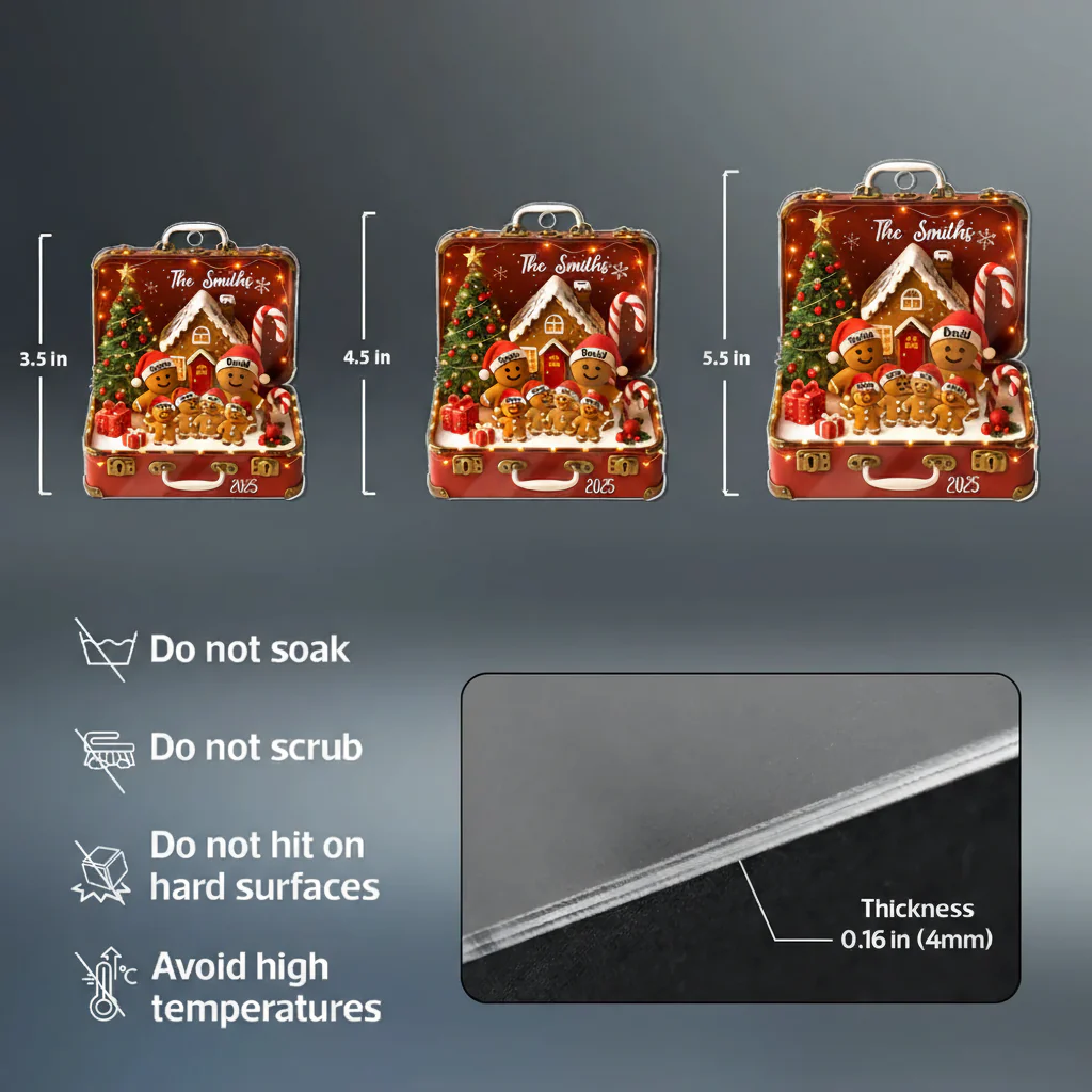 Personalized Acrylic Ornament with Clear Print Design, Home Décor Accent and Festive Touch, A Heartwarming Gift Choice - Image 4