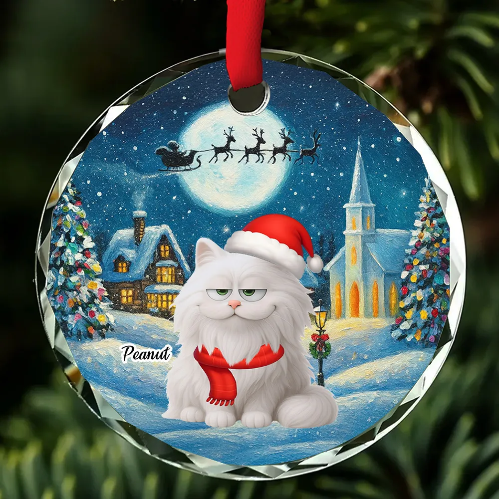 Christmas Cat Ornament, Personalized Design, Pet Lover Gift - Image 3