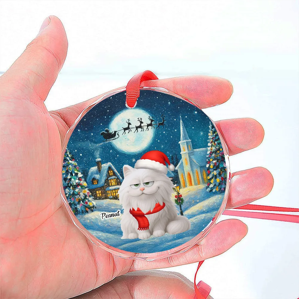 Christmas Cat Ornament, Personalized Design, Pet Lover Gift - Image 4
