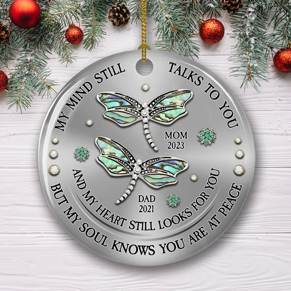 Ceramic Ornament with Dragonfly Design, Memorial Gift - Image 4