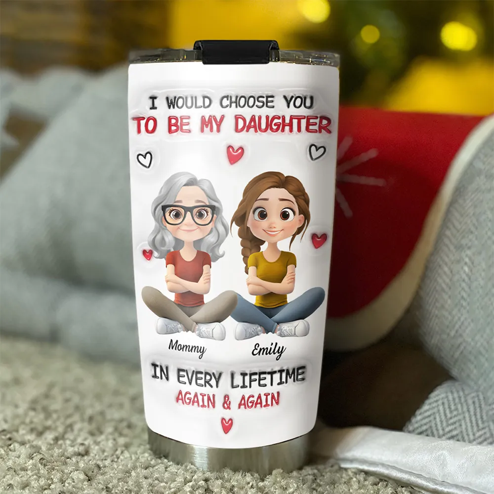 Insulated Travel Tumbler with Father & Daughter Illustration, A Heartwarming Gift for Everyday Use - Image 6