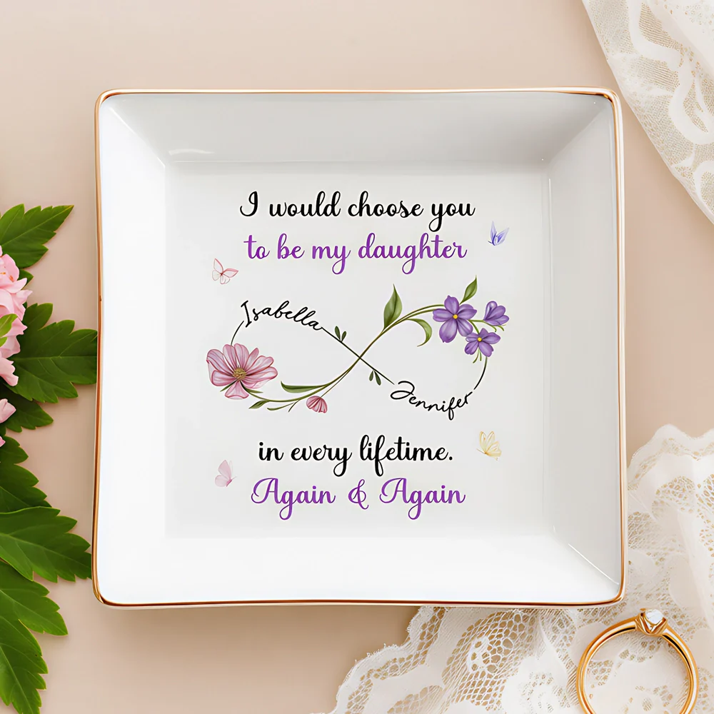 Floral Infinity Jewelry Dish - Gift for Daughter