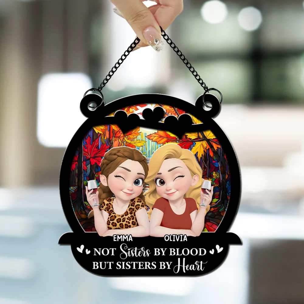 Wood and Acrylic Layered Ornament with Autumn Theme, A Heartfelt Gift for Sisters by Heart - Image 4