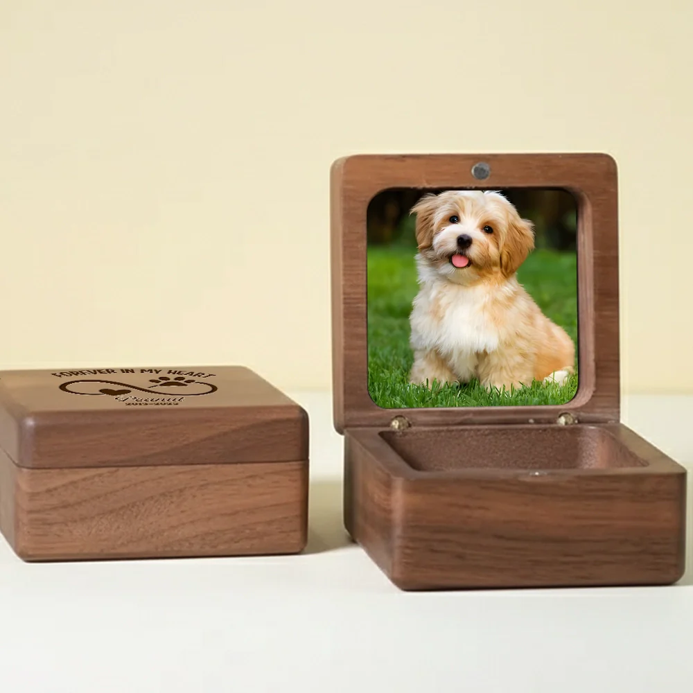 Wooden Pet Memorial Box with Photo Display, Heartfelt Keepsake for Lasting Memories, Perfect Sympathy Gift for Pet Owners - Image 4